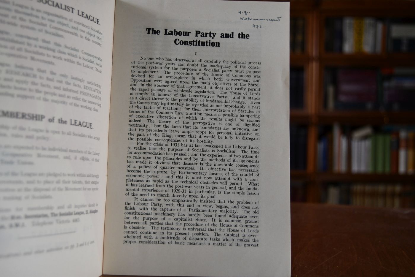 The Labour Party and the Constitution.