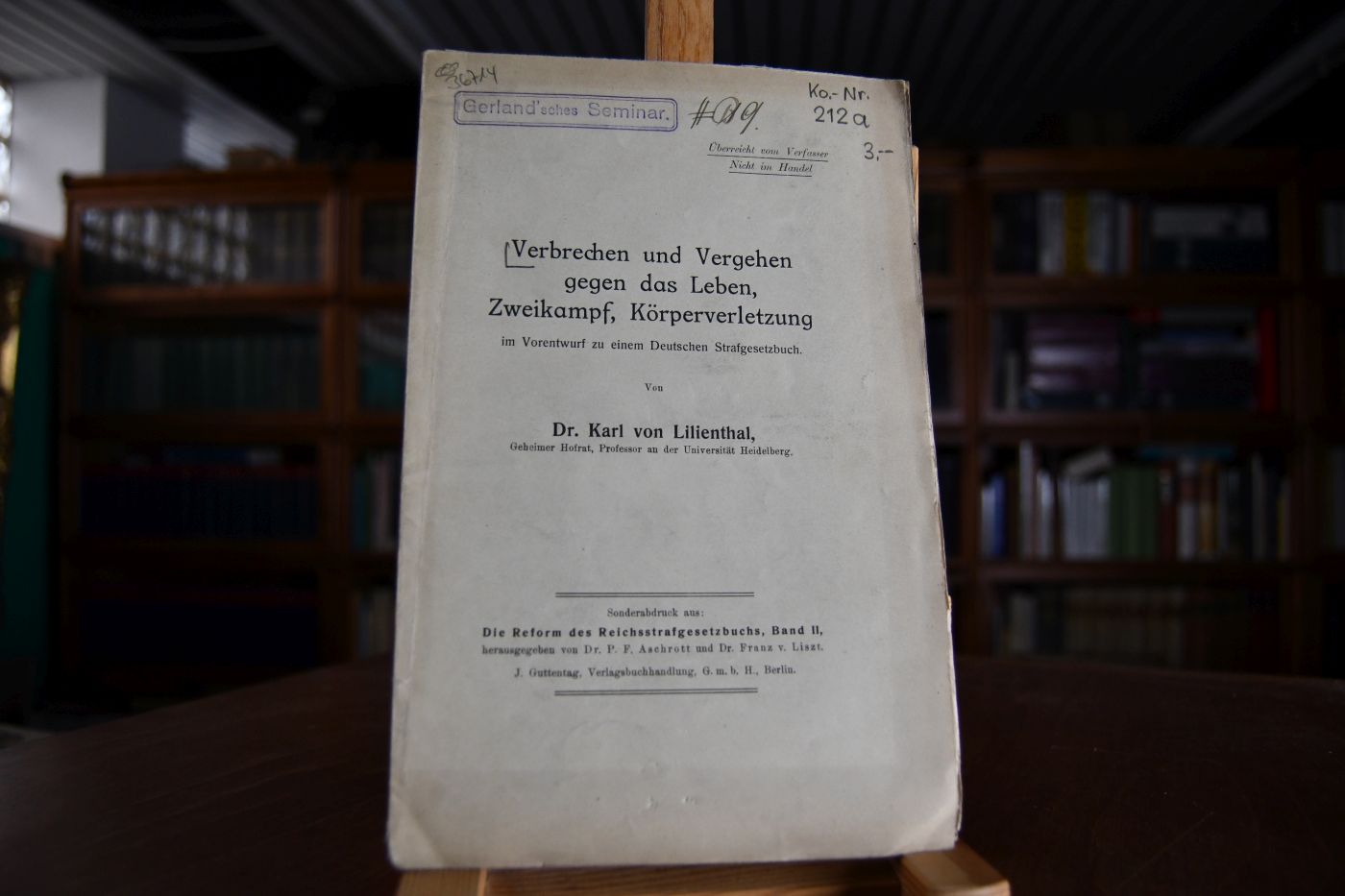Verbrechen und Vergehen gegen das Leben, Zweikampf, Körperverletzung im Vorentwurf zu einem Deutschen Strafgesetzbuch.