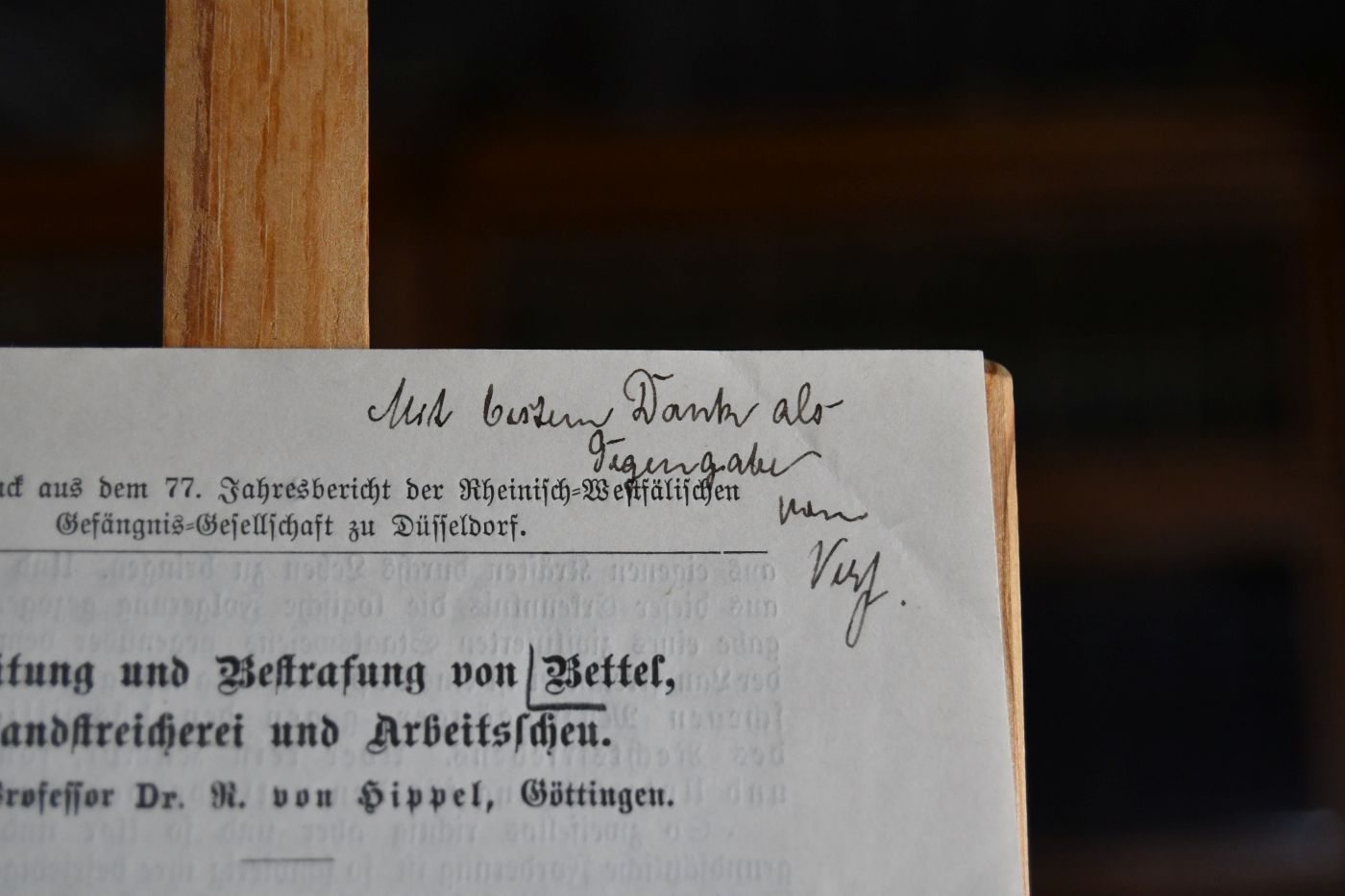 Verhütung und Bestrafung von Bettel, Landstreicherei und Arbeitsscheu.
