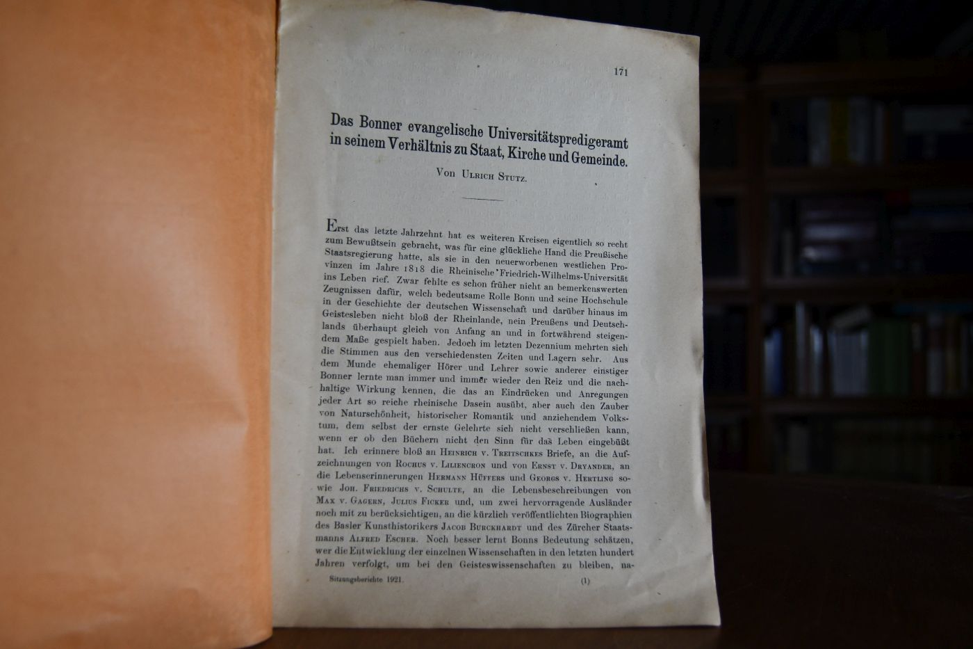 Das Bonner evangelische Universitätspredigtamt in seinem Verhältnis zu Staat, Kirche und Gemeinde.