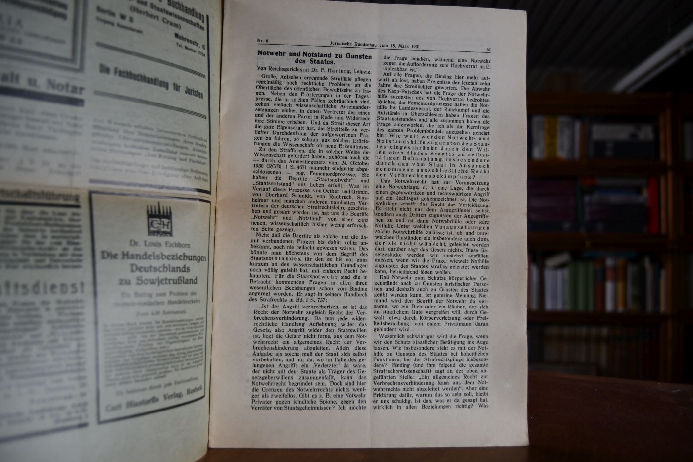 Notwehr und Notstand zugunsten des Staates.
