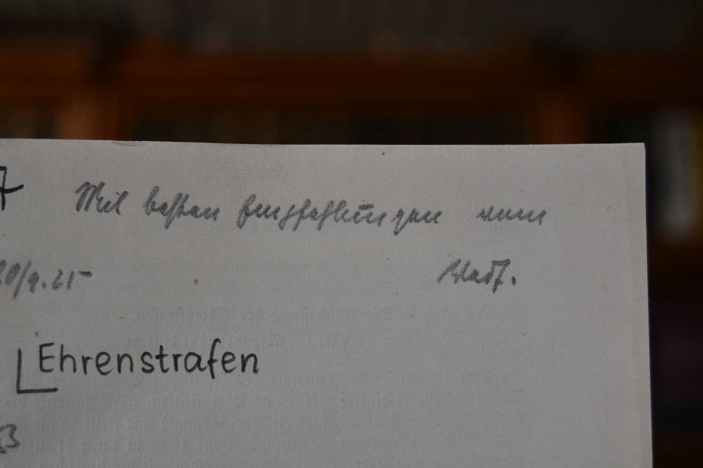 Die Abschaffung der Ehrenstrafen.