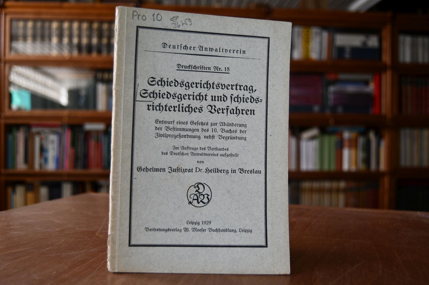 Schiedsgerichtsvertrag, Schiedsgericht und schiedsgerichtliches Verfahren. Entwurf eines Gesetzes zur Abänderung der Bestimmungen des 10. Buches der Zivilprozeßordnung nebst Begründung.