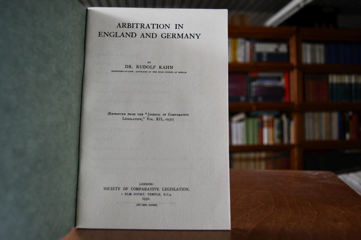 Arbitration in England and Germany.