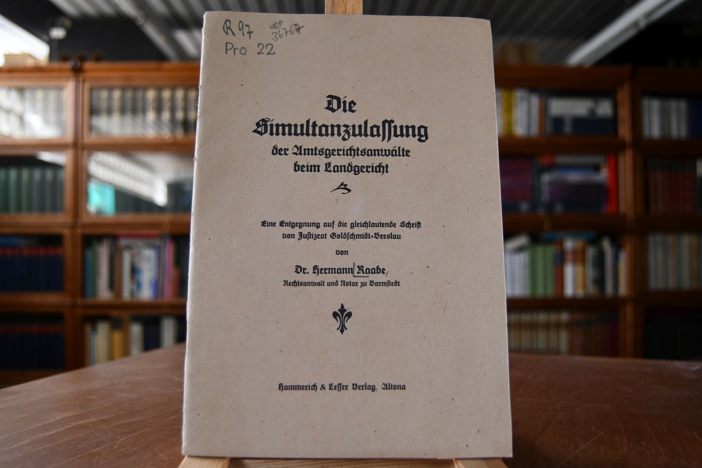 Die Simultanzulassung der Amtsgerichtsanwälte beim Landgericht. Eine Entgegnung auf die gleichlautende Schrift von Justizrat Goldschmidt-Breslau.