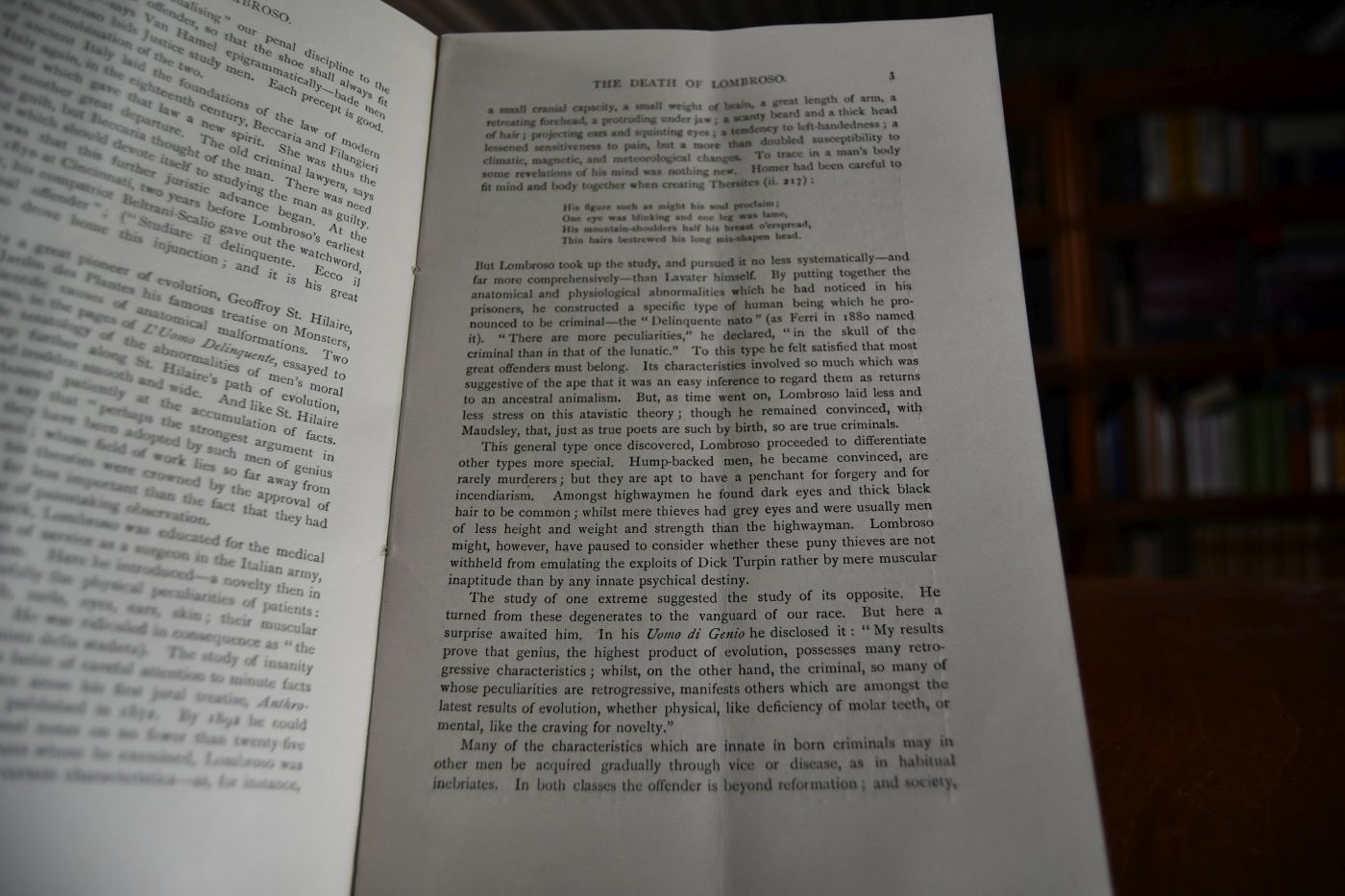 The Italian Theory of Crime. Cesare Lombroso.