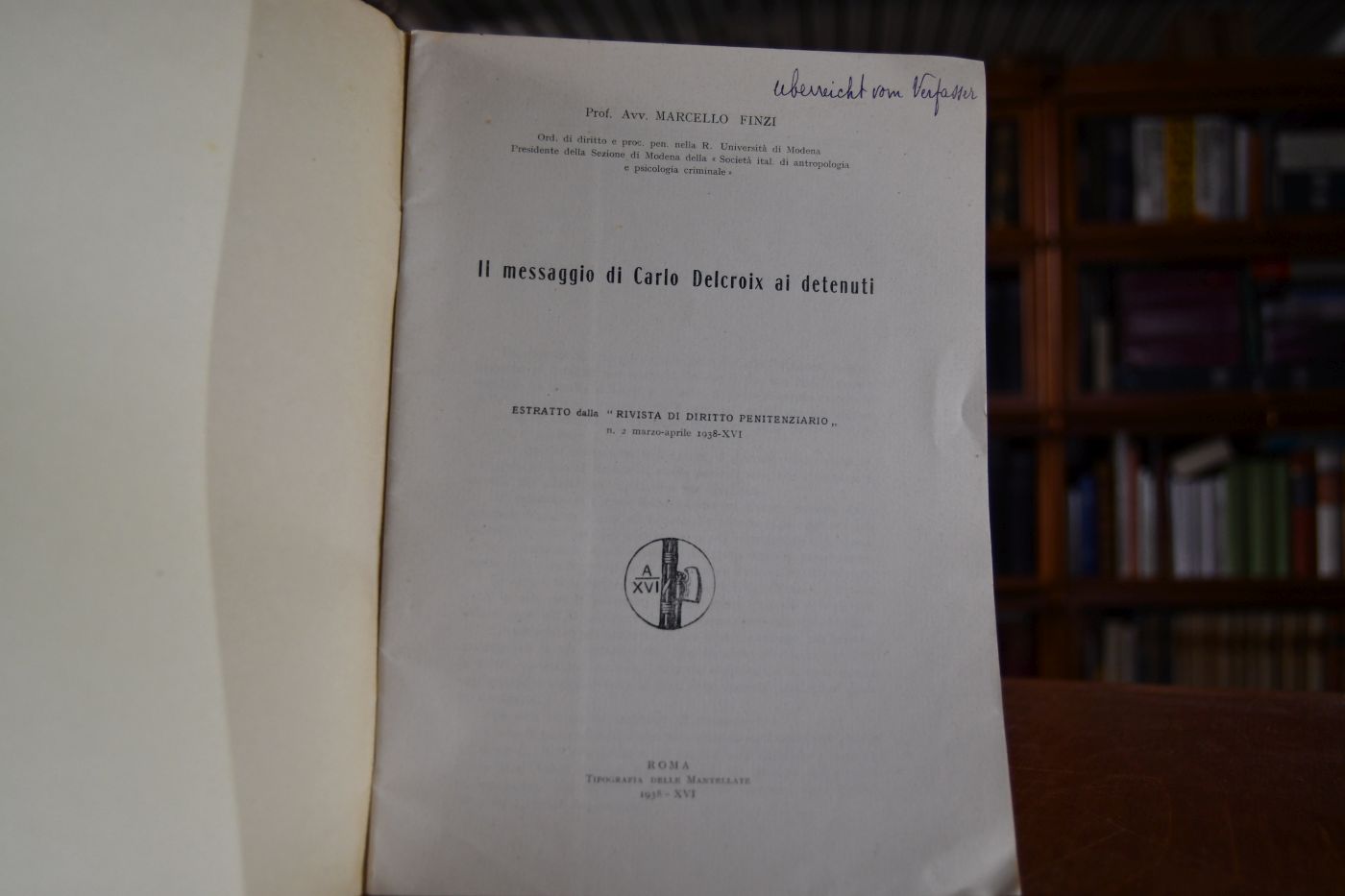 Il messagio di Carlo Delcroix ai detenuti.
