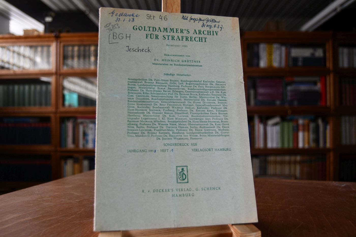 Die Rechtsprechung des Bundesgerichtshofs in Strafsachen (Band 8 und 9 der Amtlichen Sammlung).