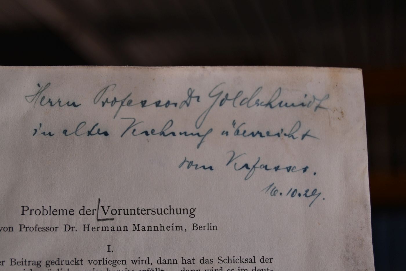 Probleme der Voruntersuchung.