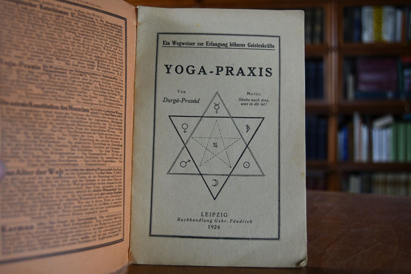 Yoga Praxis. Ein Wegweiser zur Erlangung höherer Geisteskräfte. Motto Strebe nach dem, was in dir ist.