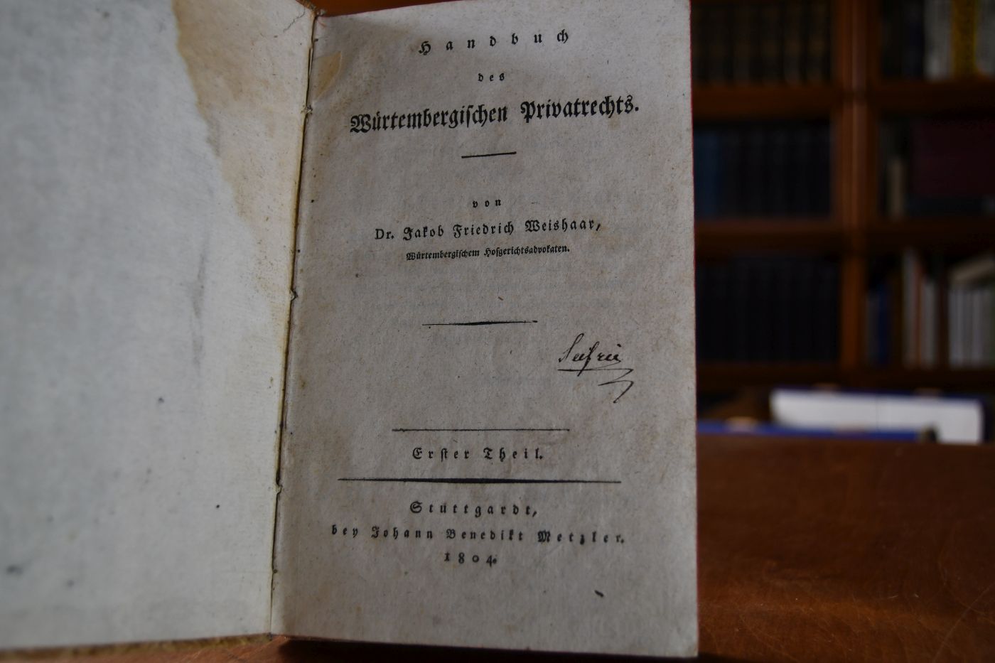 Handbuch des Würtembergischen Privatrechts. Erster Theil (von 3, apart).