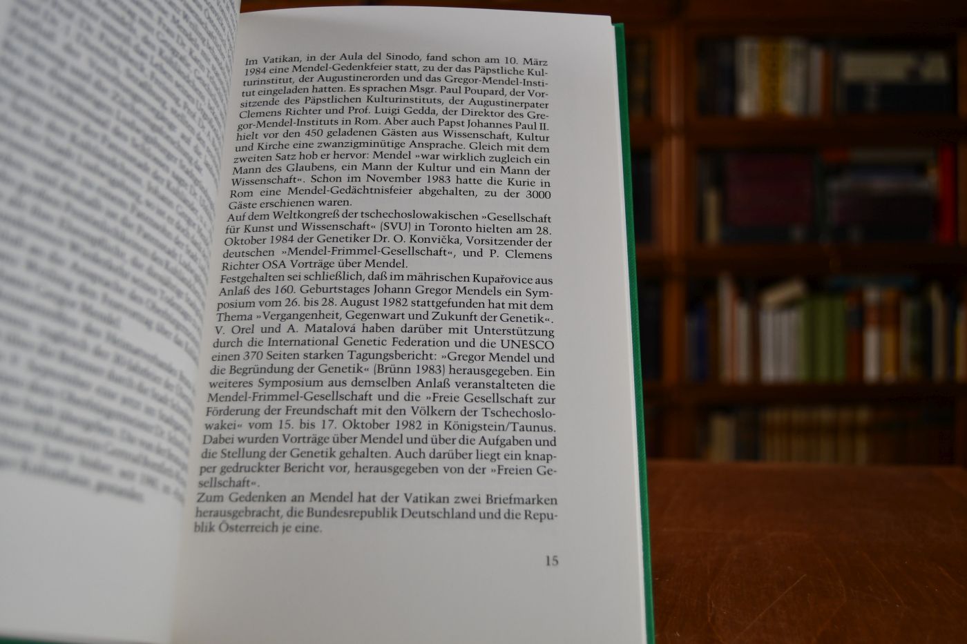 Johann Gregor Mendel. Zur Aufstellung seiner Büste in der Walhalla bei Regensburg am 23. September 1983 anlässlich seines 100. Todestages am 6. Januar 1984.