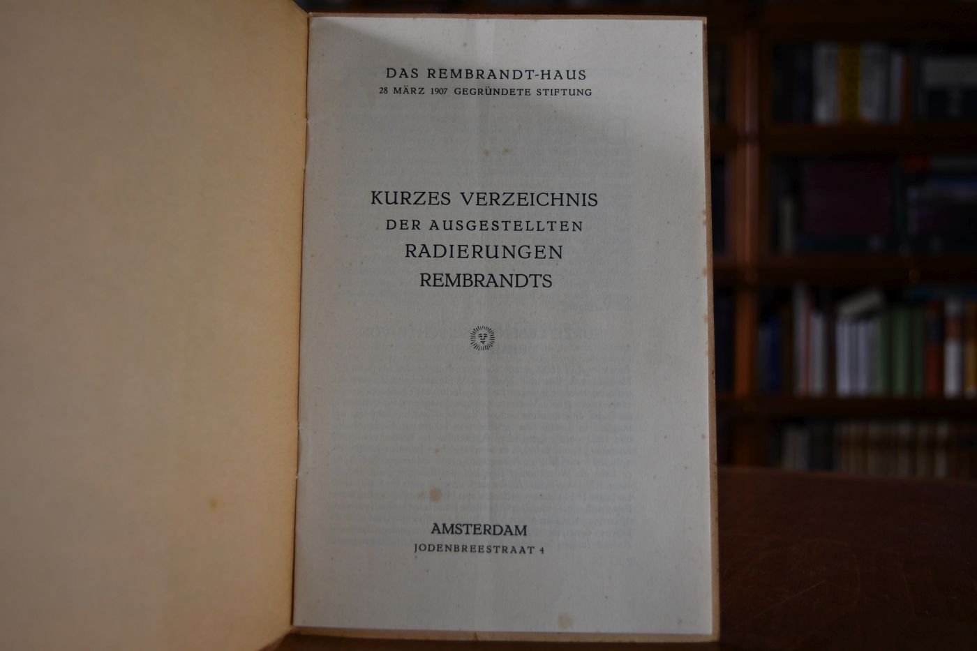 Kurzes Verzeichnis der ausgestellten Radierungen Rembrandts.