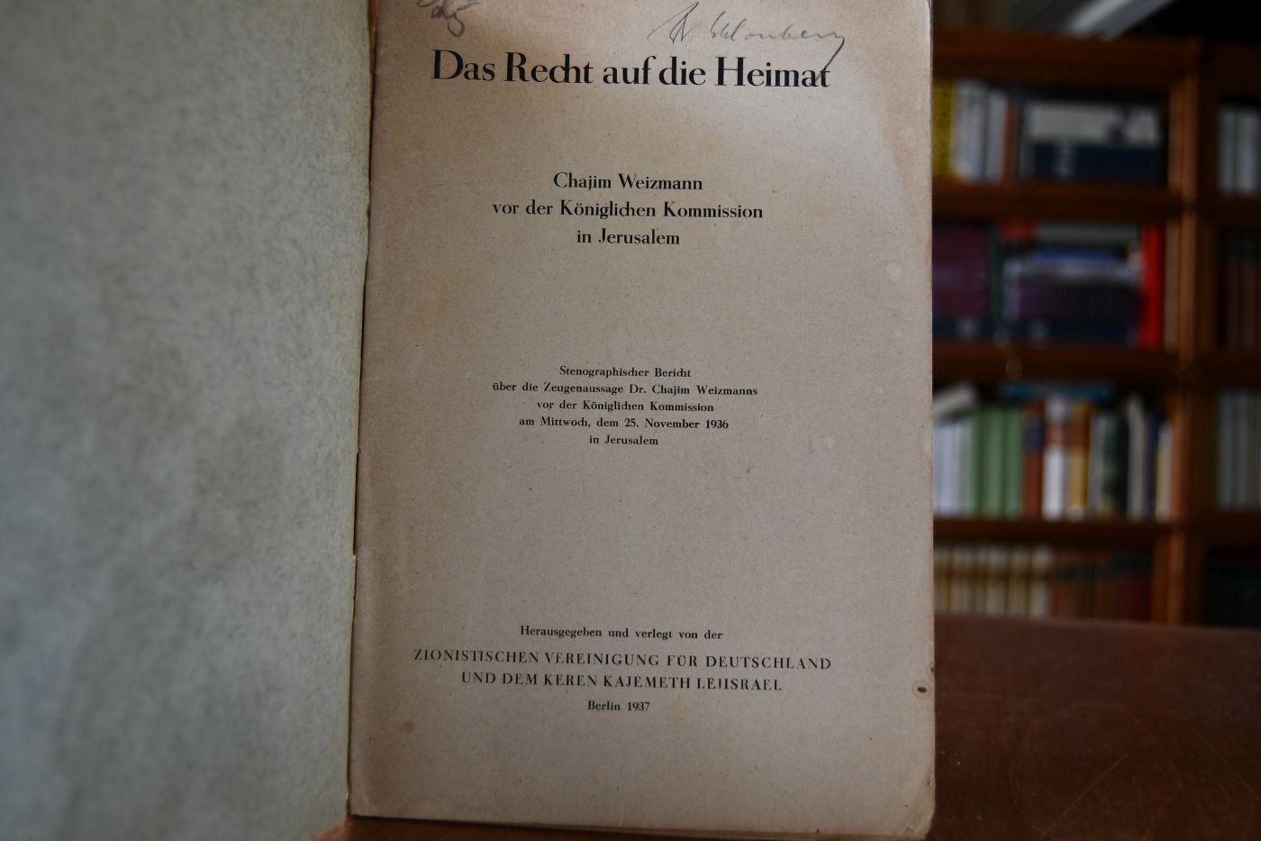 Das Recht auf die Heimat. Chajim Weizmann vor der Königlichen Kommission in Jerusalem.