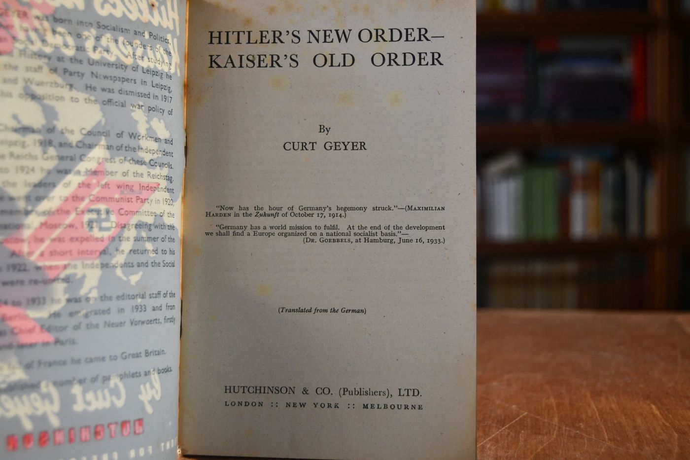 Hitler`s new Order Kaiser`s old Order.