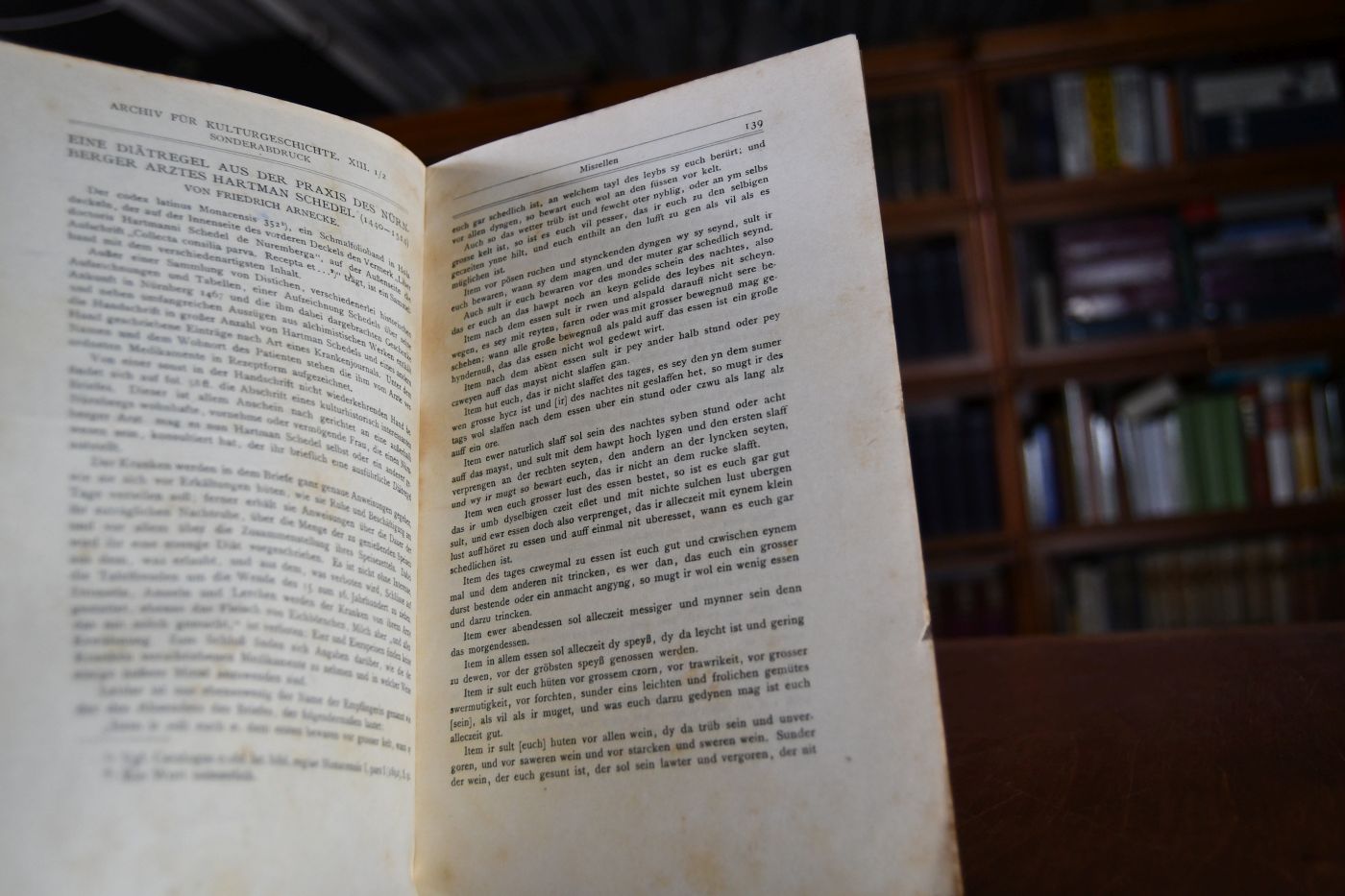 Eine Diätregel aus der Praxis des Nürnberger Arztes Hartman Schedel (1440-1514).