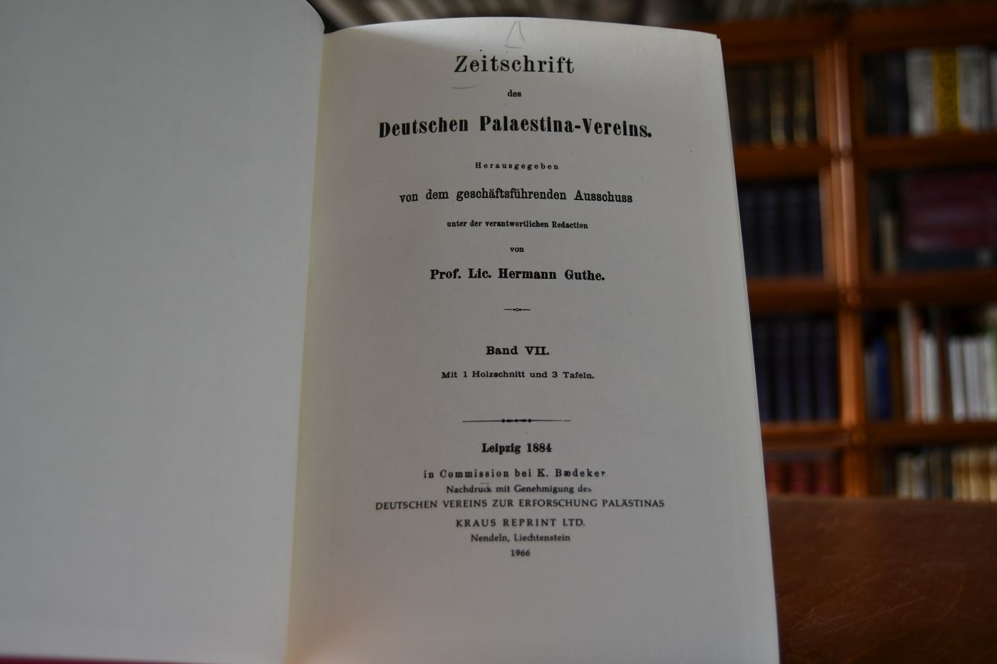 Zeitschrift des Deutschen Palaestina-Vereins Band VII+VIII. 1884,1885.