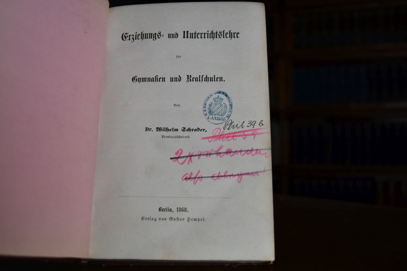 Erziehungs- und Unterrichtslehre für Gymnasien und Realschulen.
