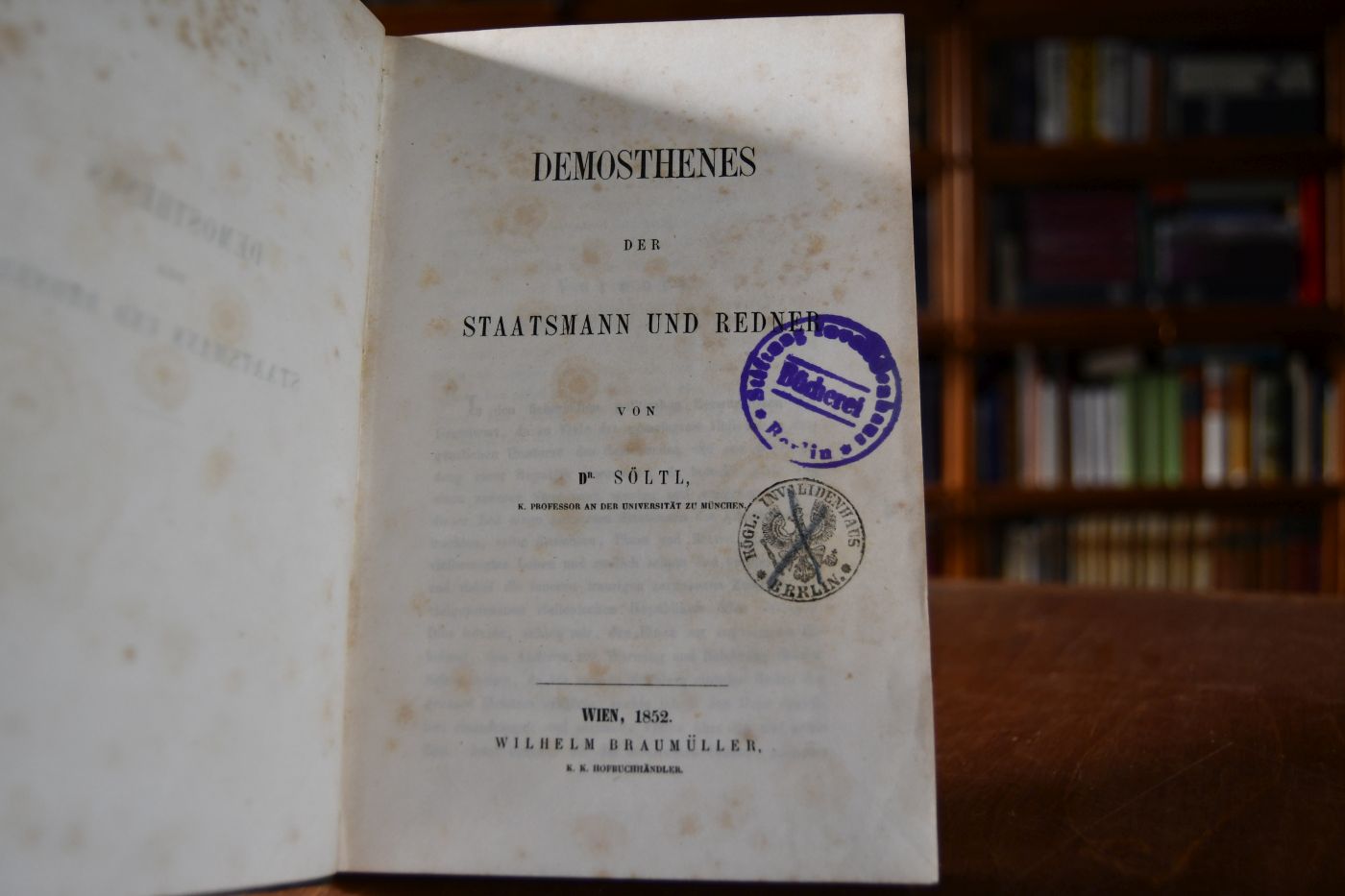 Demosthenes der Staatsmann und Redner.