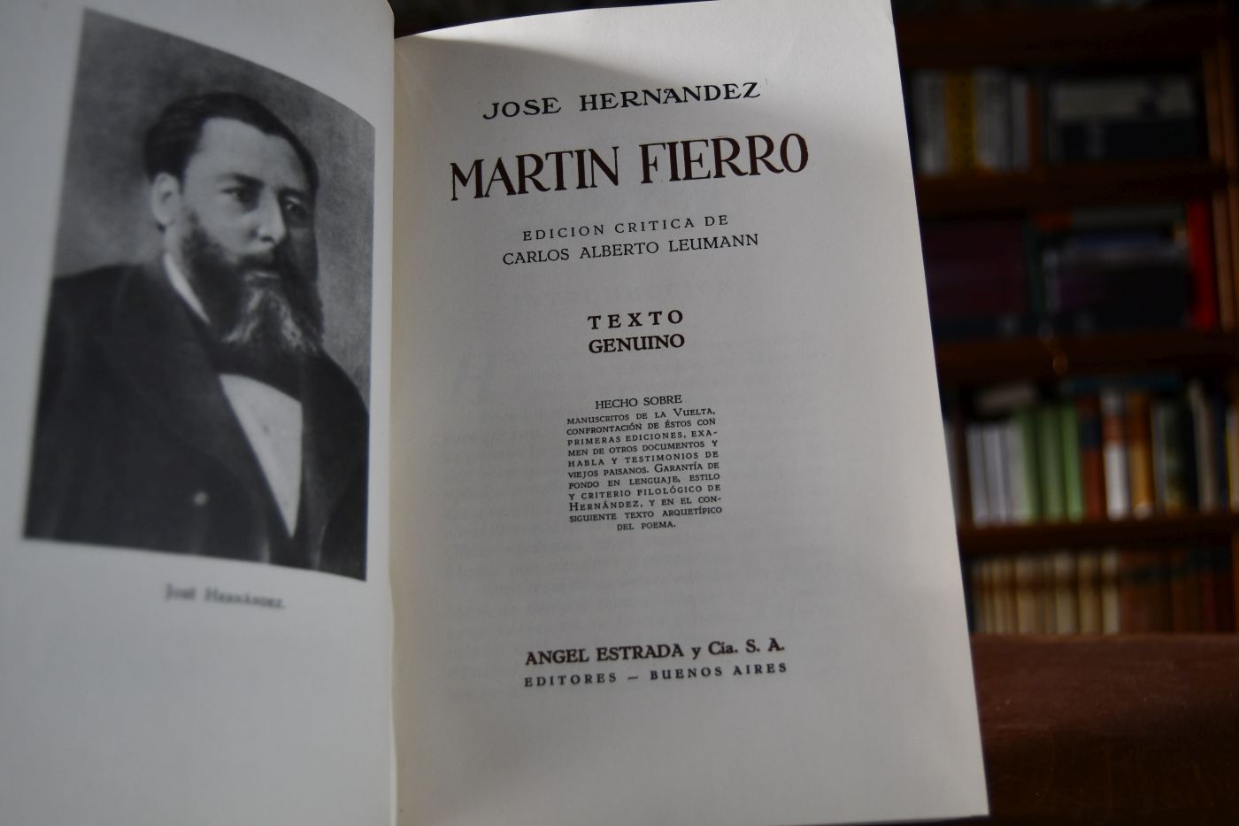 Jose Hernandez, Martin Fierro. Texto Genuino.