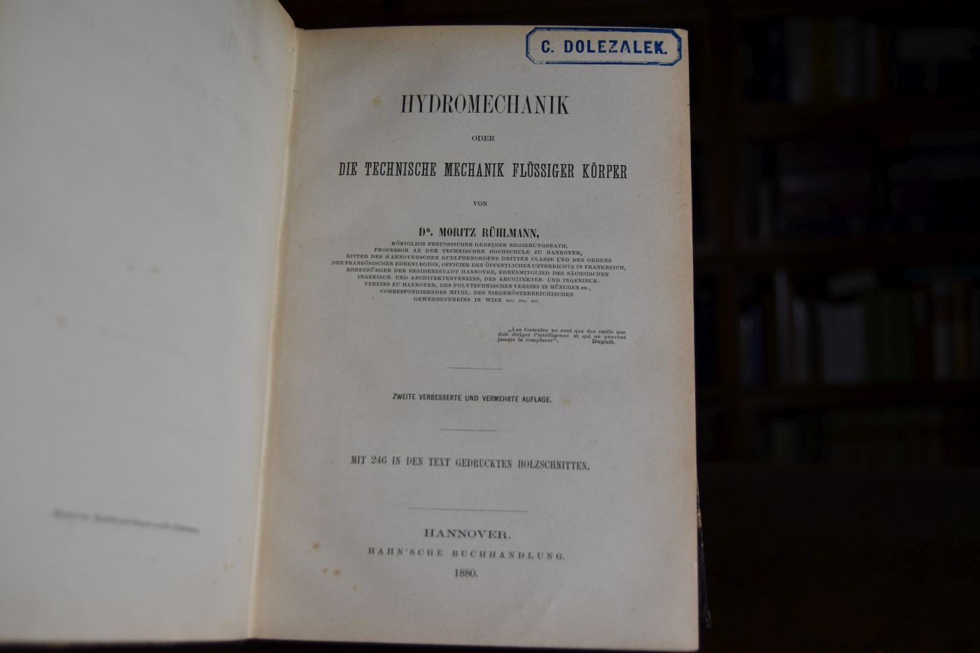 Hydromechanik oder Die technische Mechanik flüssiger Körper.