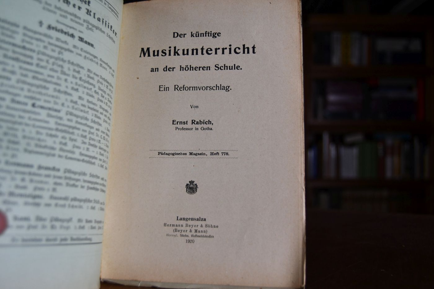 Der künftige Musikunterricht an der höheren Schule. Ein Reformvorschlag.