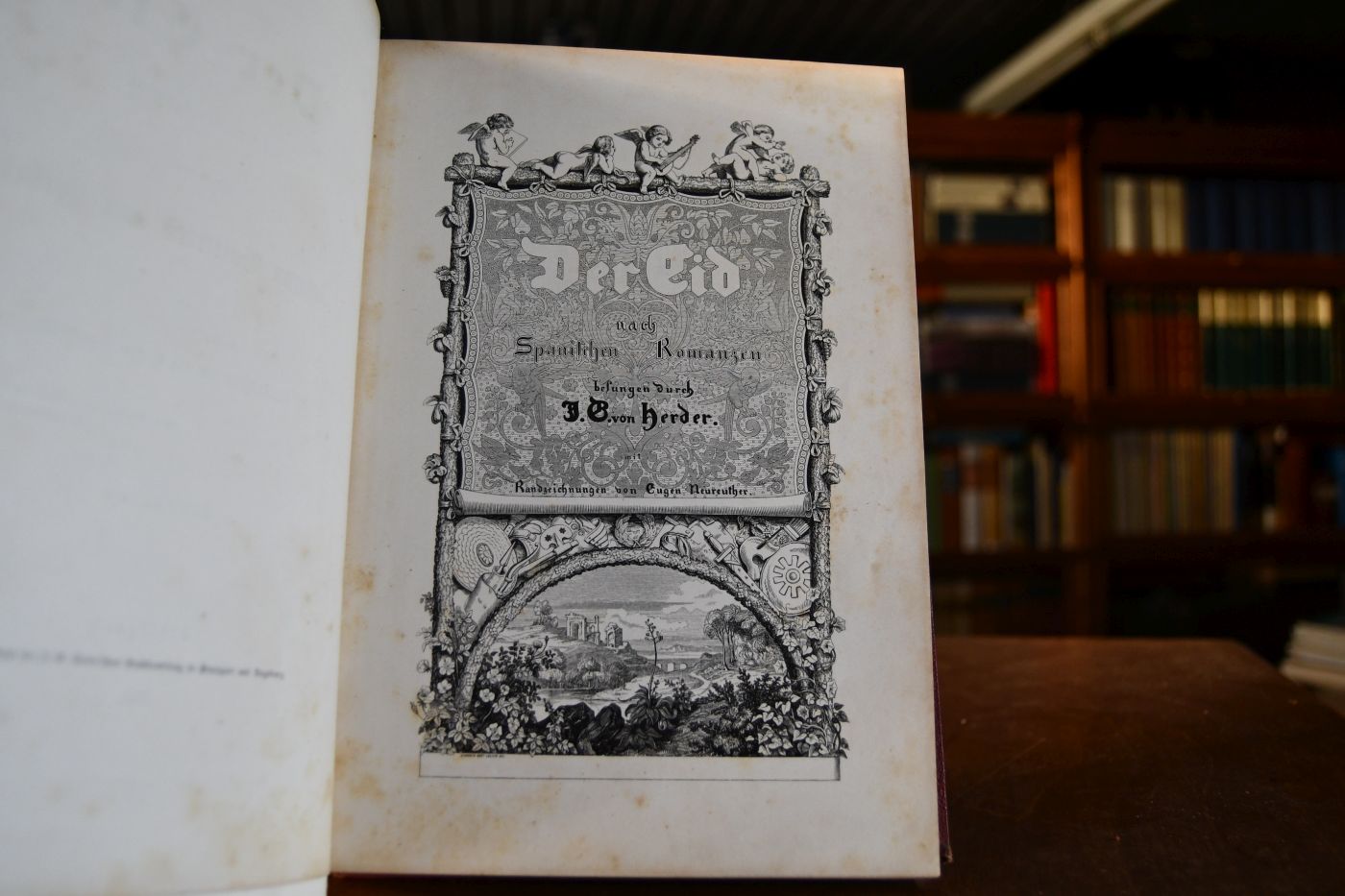 Der Cid nach spanischen Romanzen besungen durch Johann Gottfried von Herder mit Randzeichnungen von Eugen Neureuther.