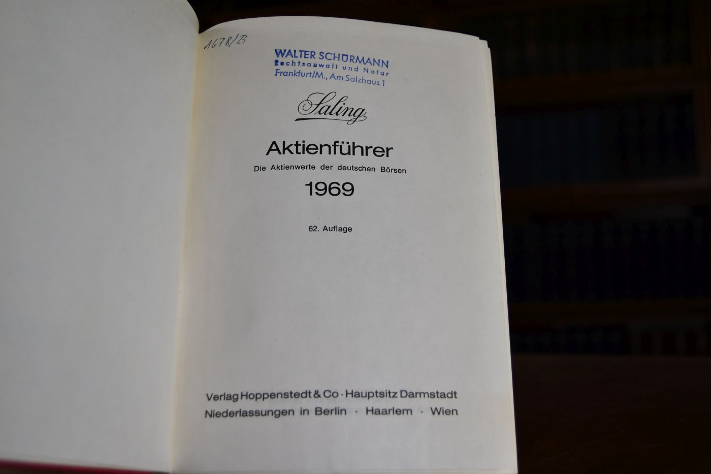 Saling Aktienführer. Die Aktienwerte der deutschen Börsen 1969.