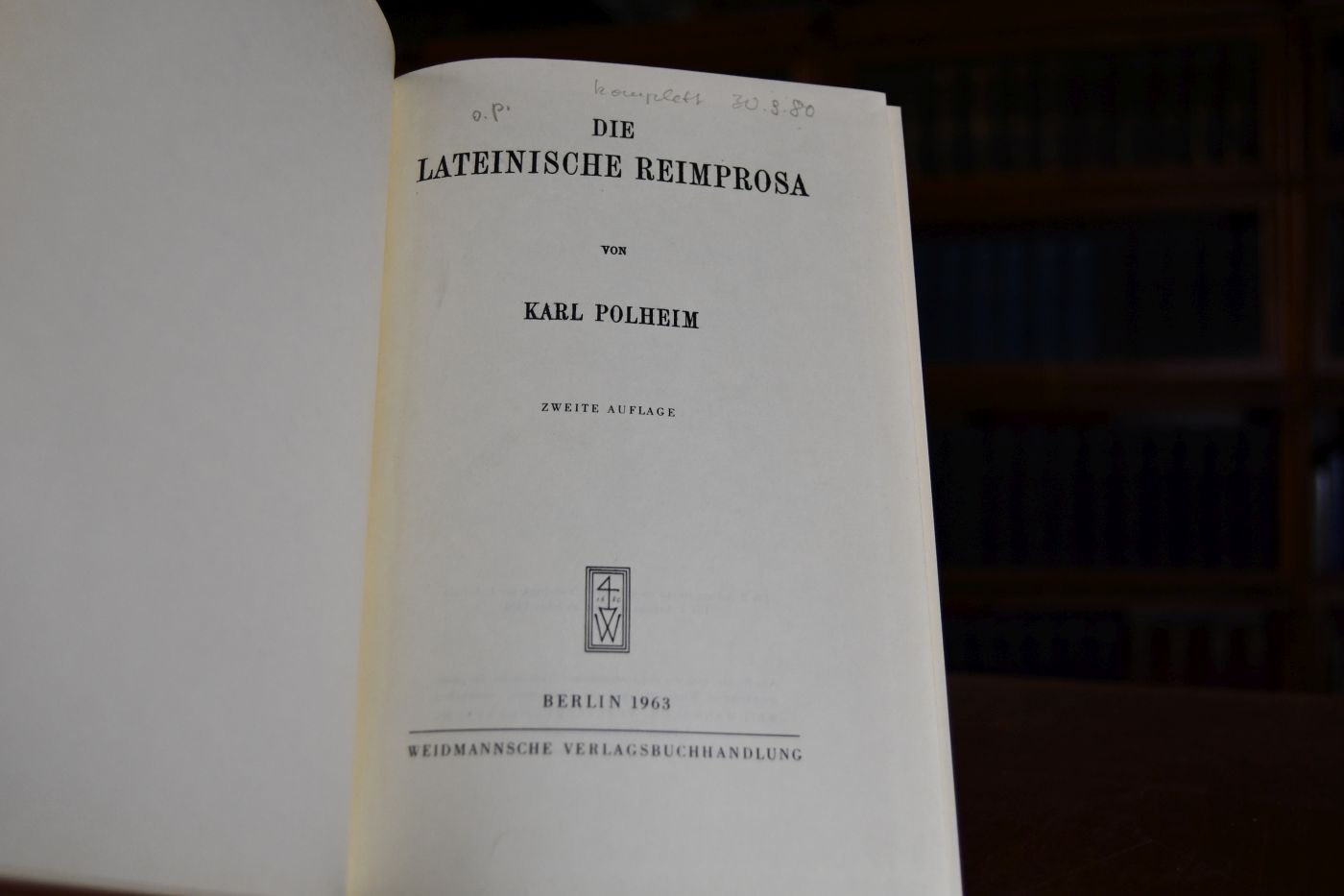 Die lateinische Reimprosa.