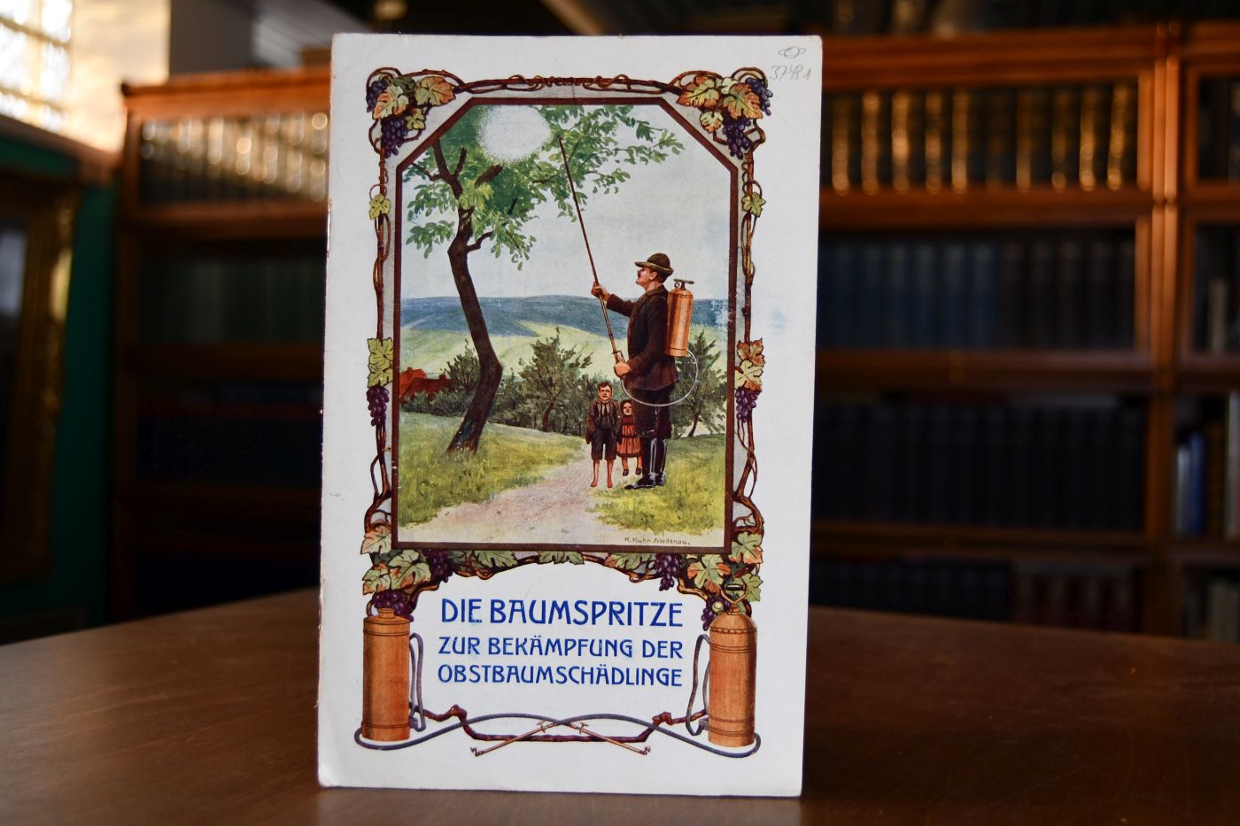 Die Baumspritze zur Bekämpfung der Obstbaumschädlinge. Die Pomonax-Rückenspritze.