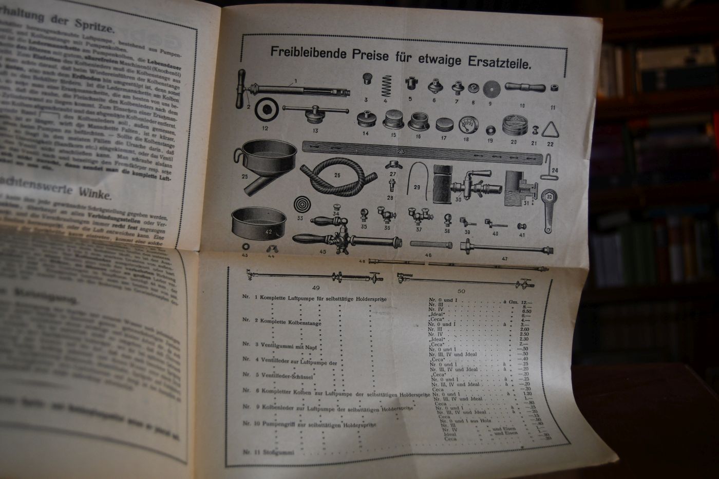 Gebrauchs-Anweisung für Holder`s selbsttätige, rückentragbare und handtragbare Baum-, Reben- und Pflanzen-Spritzen. Ausgabe 1927.