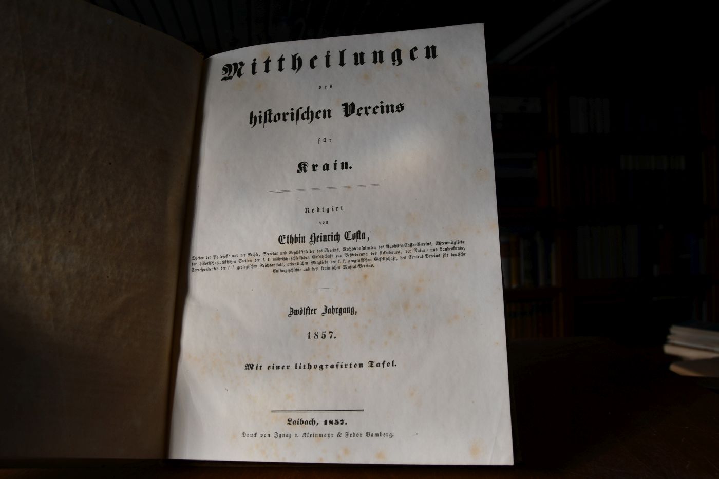 Mittheilungen des historischen Vereins für Krain. Zwölfter Jahrgang, 1857.