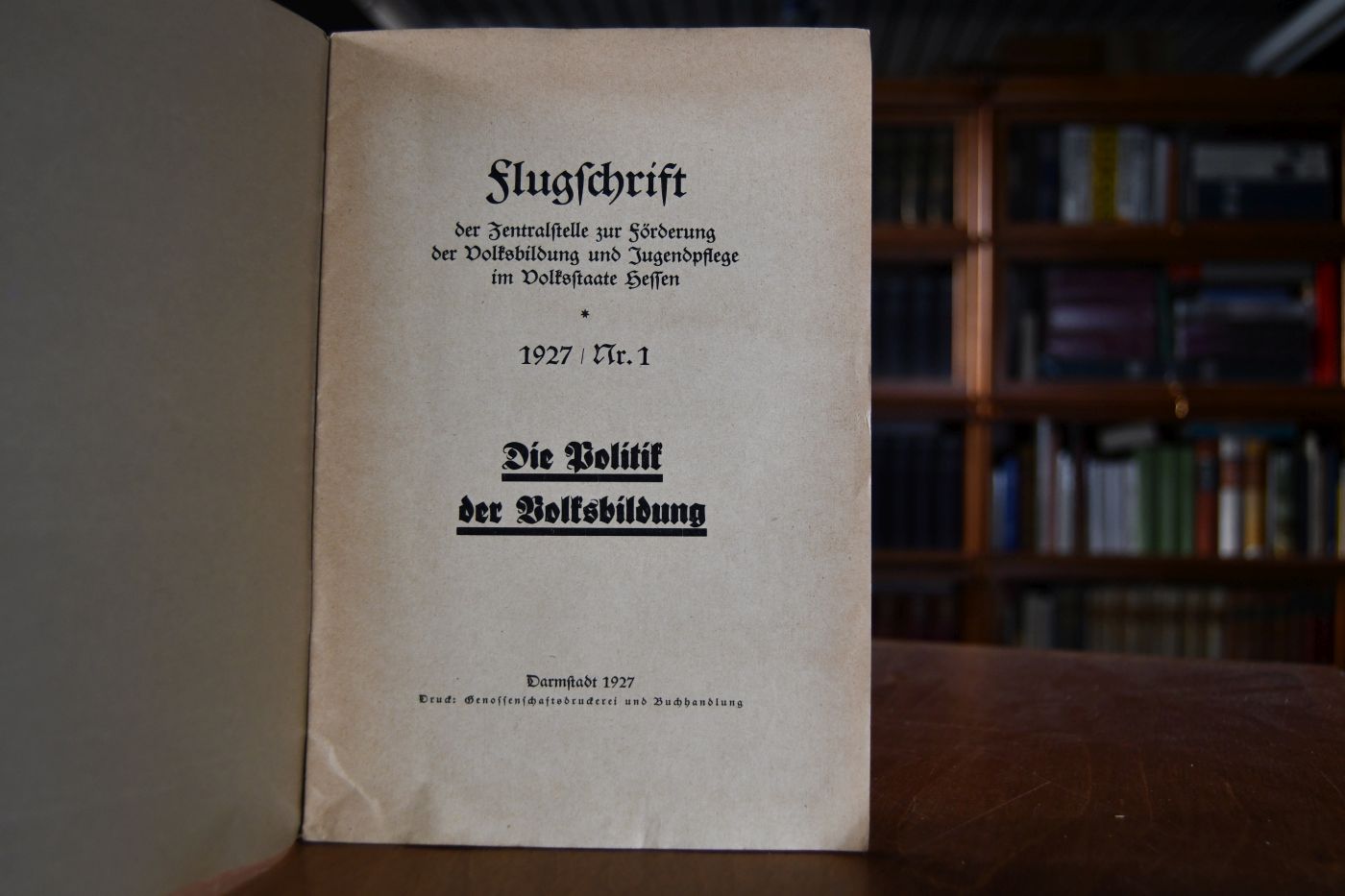 Die Politik der Volksbildung.