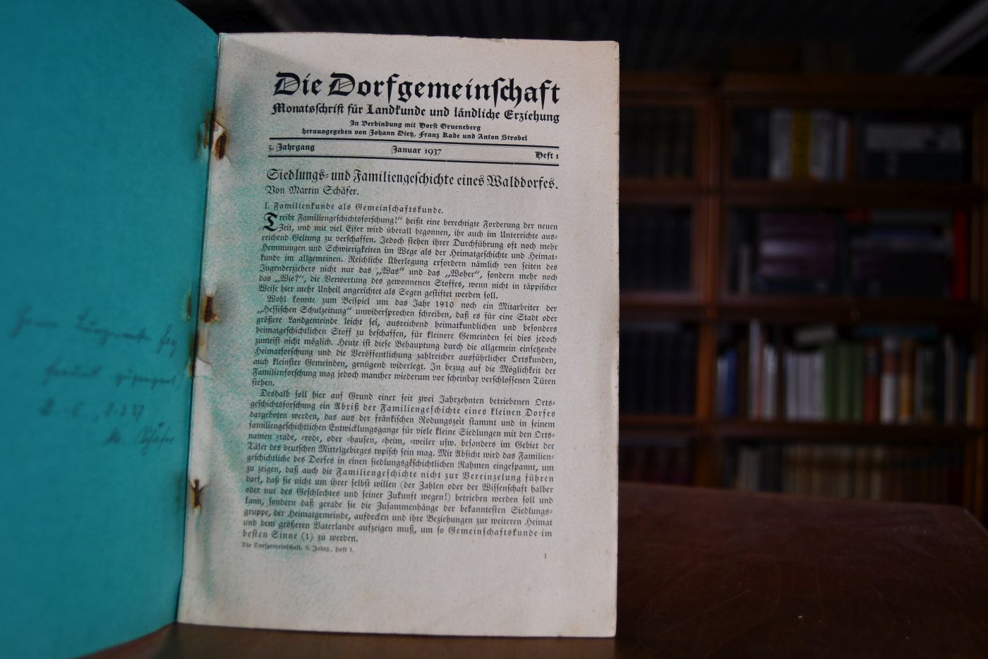 Siedlungs- und Familiengeschichte des Walddorfes Gondsroth, Kr. Gelnhausen.