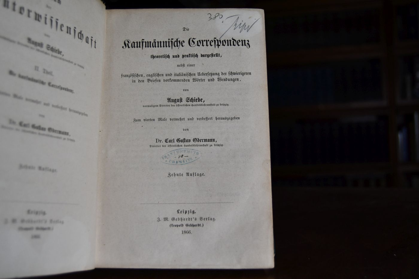Die kaufmännische Correspondenz theoretisch und praktisch dargestellt, nebst einer französischen, englischen und itliänischen Uebersetzung der schwierigeren in den Briefen vorkommenden Wörter und Wendungen.