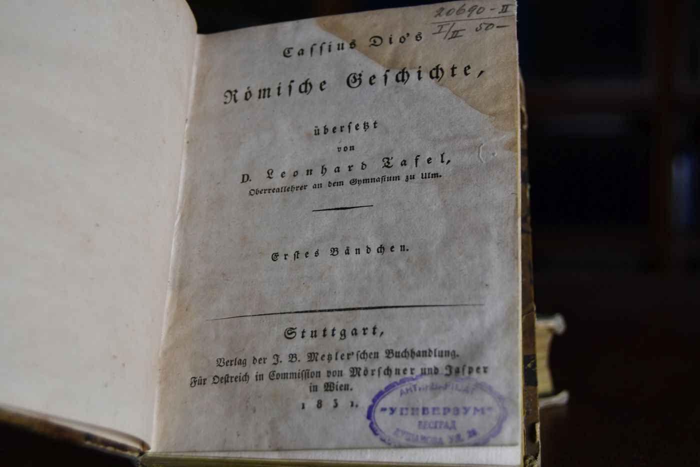 Cassius Dio`s Römische Geschichte. 2 Bde. (von 4).