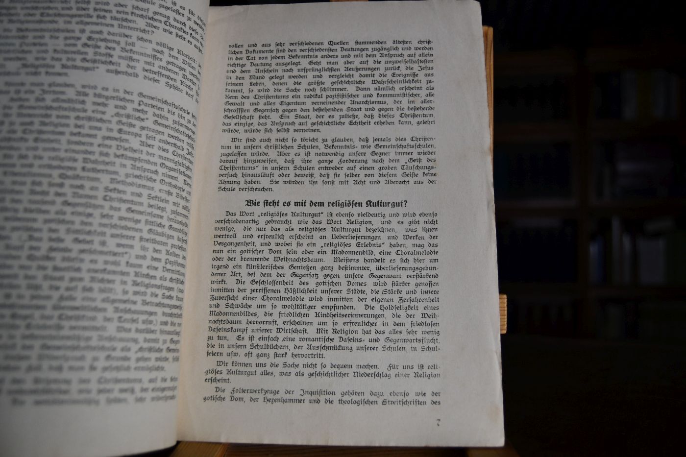Religiöses Kulturgut und weltliche Schule. Vortrag auf der Vertretertagung des Bundes der freien Schulgesellschaften Deutschlands in Breslau am 9. und 10. Oktober 1926.