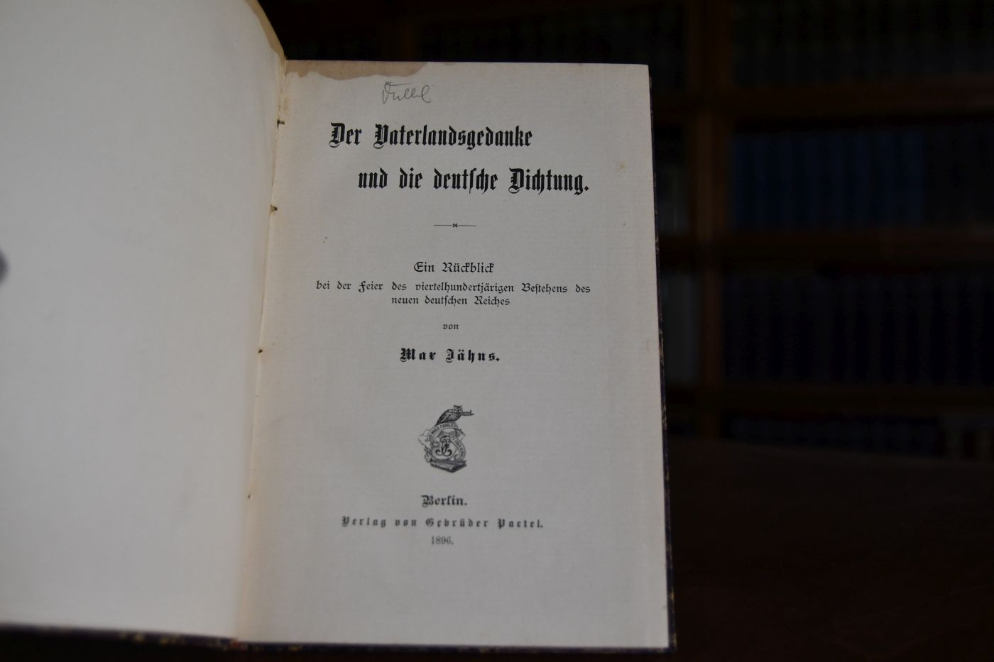 Der Vaterlandsgedanke un d die deutsche Dichtung.