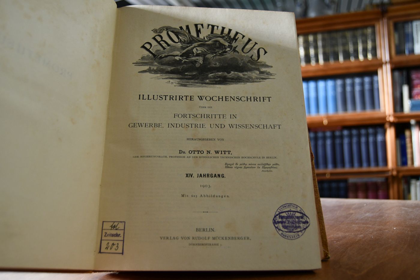Prometheus. Illustrierte Wochenschrift über die Fortschritte in Gewerbe, Industrie und Wissenschaft. XIV. Jahrgang, 1903.