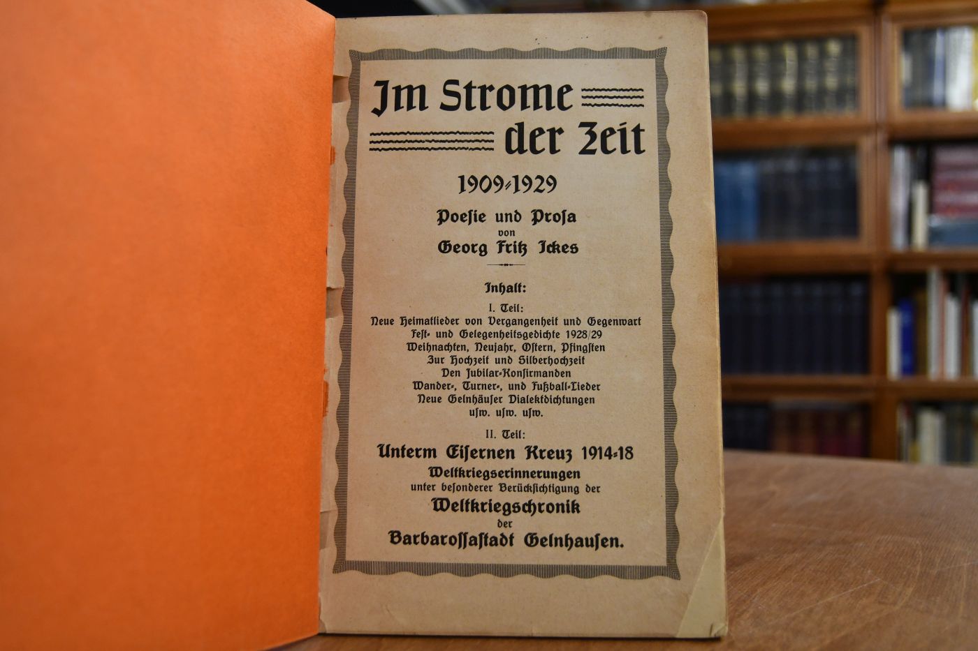 Im Strome der Zeit, 1909-1929, Poesie und Prosa.