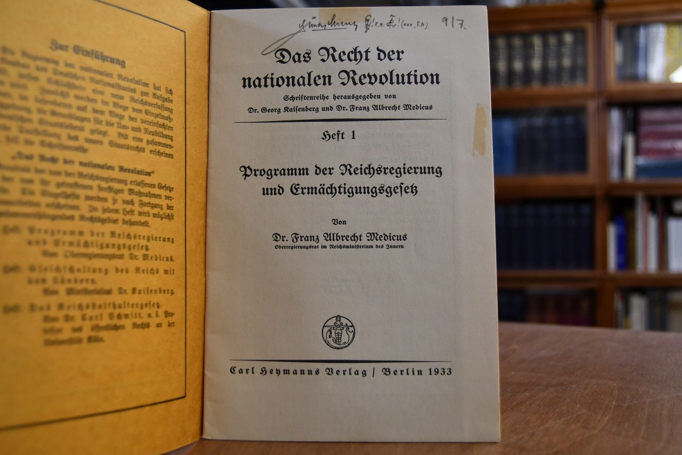 Programm der Reichsregierung und Ermächtigungsgesetz.