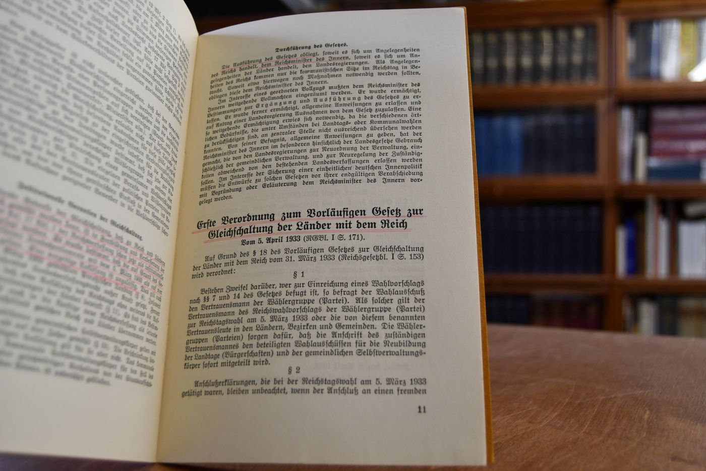 Gleichschaltung der Länder mit dem Reich.
