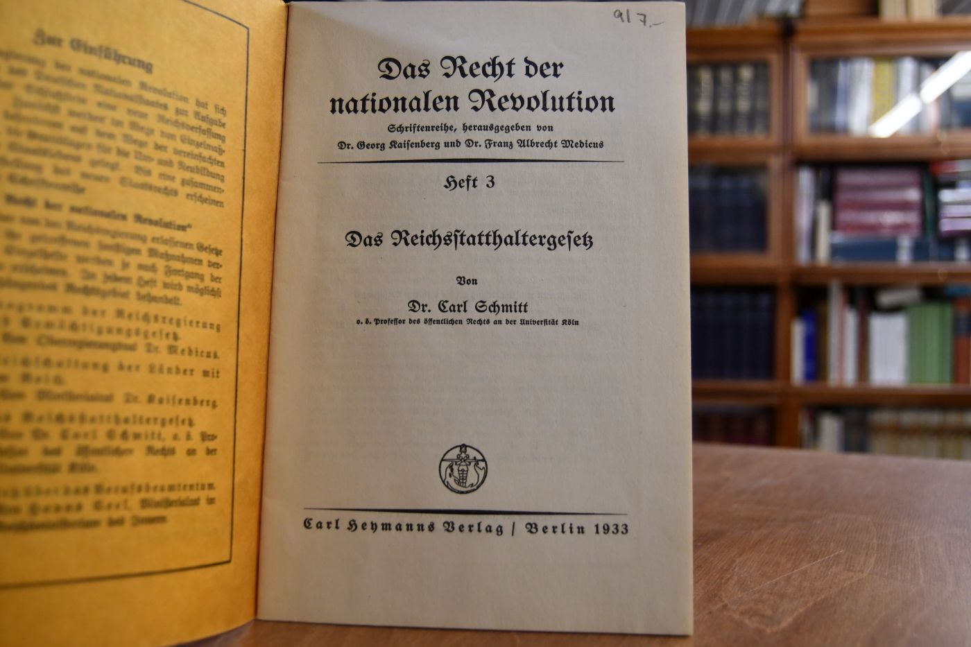 Das Reichsstatthaltergesetz.