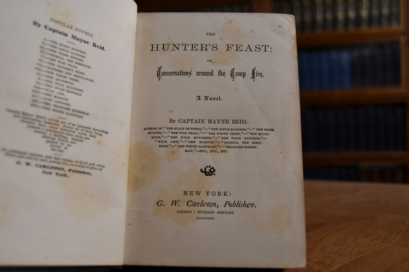The Hunter`s Feast or Conversations around the Camp Fire. A Novel.