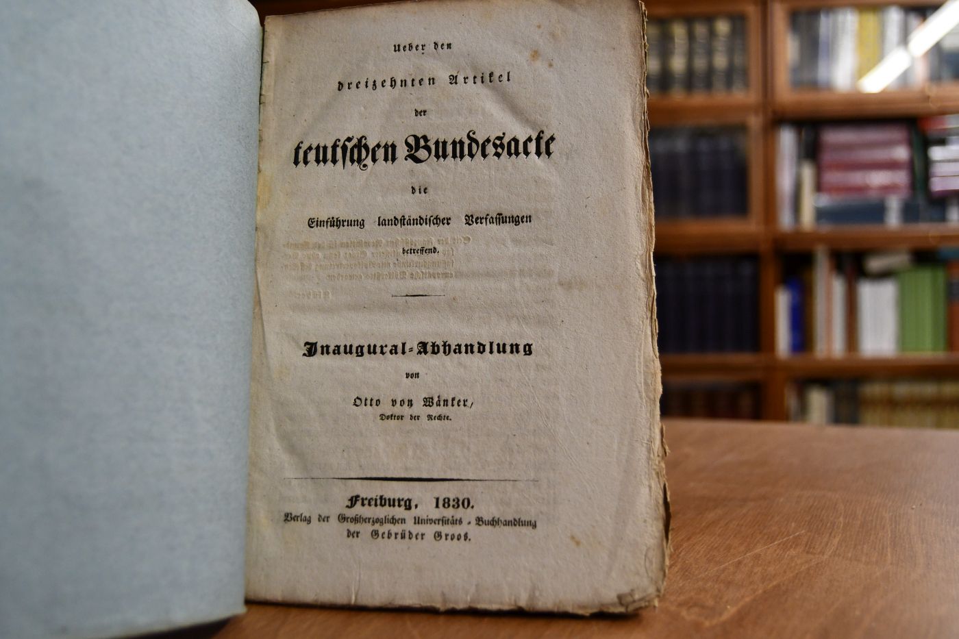 Über den dreizehnten Artikel der deutschen Bundesakte die Einführung landständischer Verfassungen betreffend.