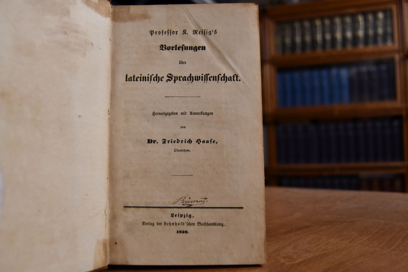 Professor K. Reisig`s Vorlesungen über lateinische Sprachwissenschaft.