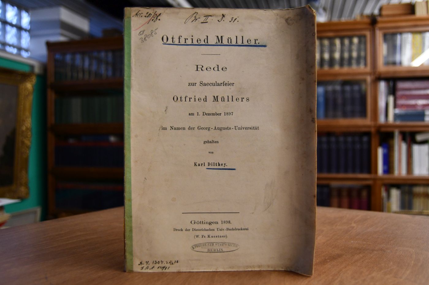 Rede zur Saecularfeier Otfried Müllers am 1. Dezember 1897 im Namen der Georg-Augusts-Universität gehalten.