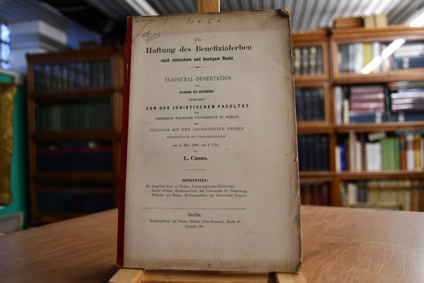 Die Haftung der Benefizialerben nach römischem und heutigem Recht.