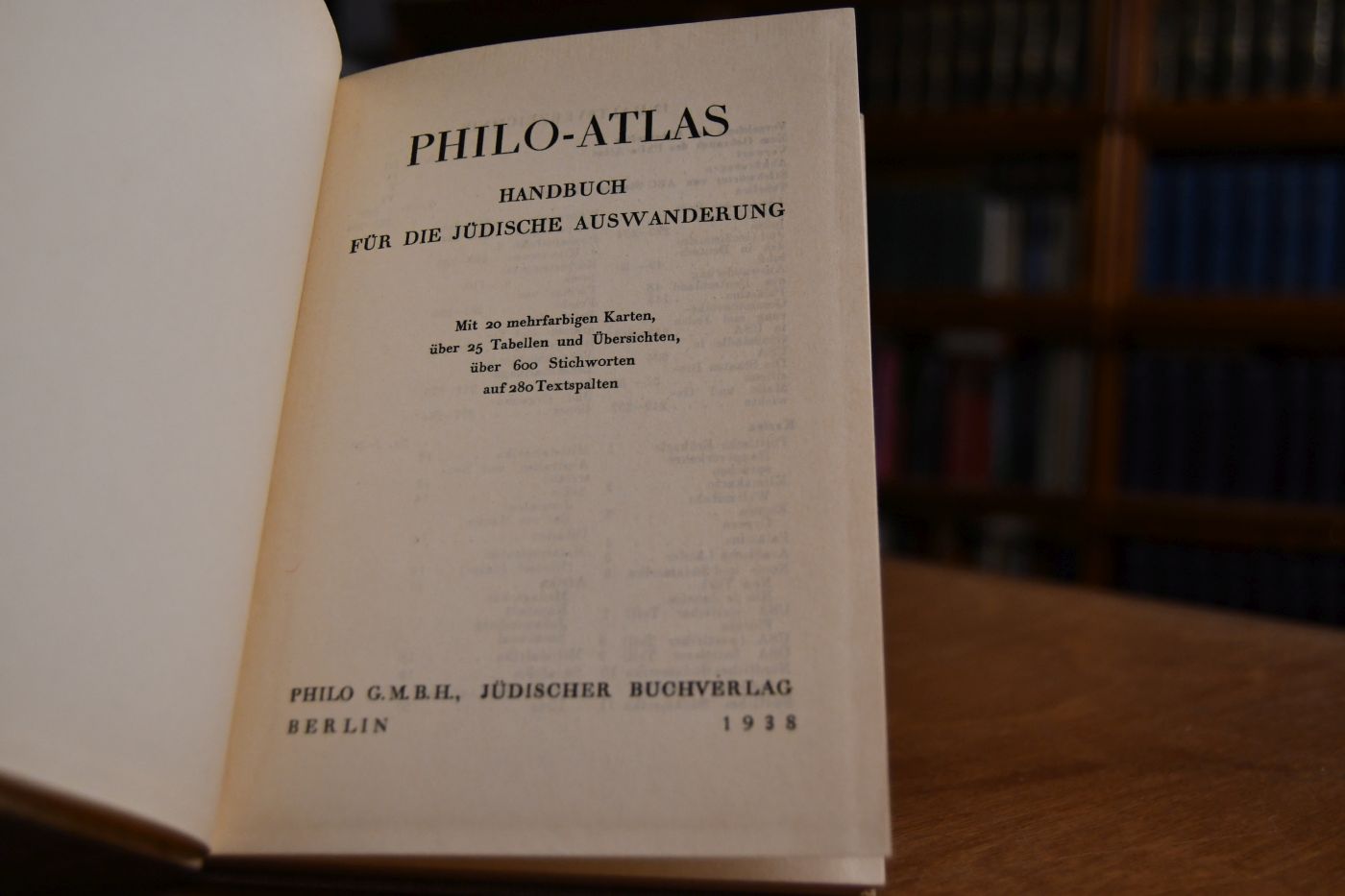 Philo Atlas. Handbuch für die jüdische Auswanderung.