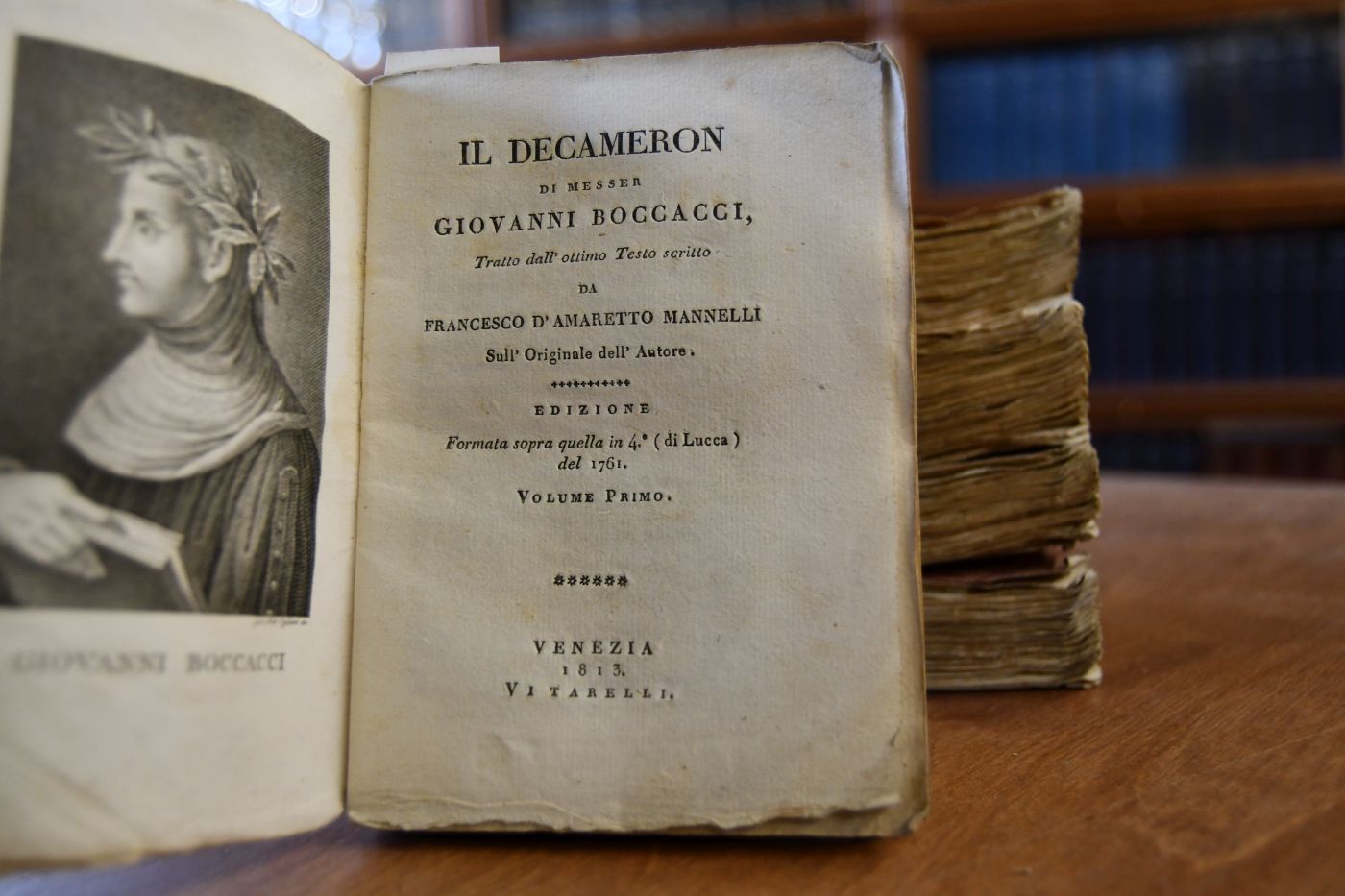 Il Decameron. Tratto dall` ottimo Testo scritto da Fr. d`Amaretto Mannelli Sull` Originale dell` Autore. Ed. formata sopra quella in 4° (di Lucca) del 1761. 5 Bde.